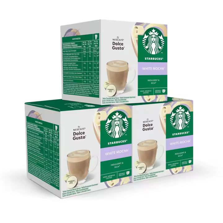 STARBUCKS by NESCAFÉ Dolce Gusto - White Mocha - Combinación perfecta de la leche y el sabor del chocolate blanco 3x12caps (36 cápsulas) - 1