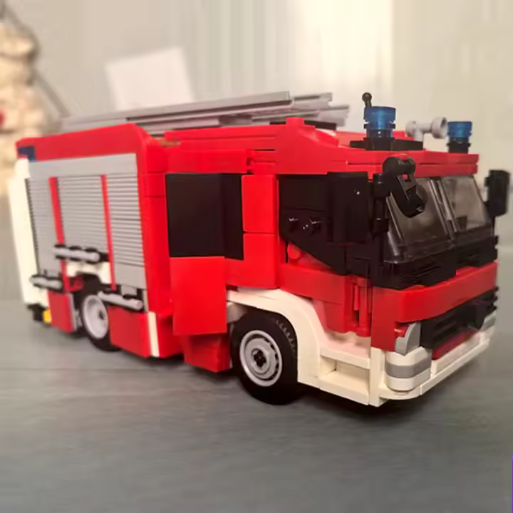 Juego De Construcción De Camión De Bomberos MOC City 1019 Piezas Torre De Rescate Lámpara Blocos De Brinquedos Para Niños Regalo Para Niño - 1