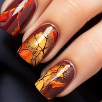 Juego De Uñas Postizas 24 Piezas Patterm Gradient Estriado Colores Mixtos Fáciles De Aplicar Y Quitar Elegantes Y Lujo Adhesivo De Uñas Falsas - details 0