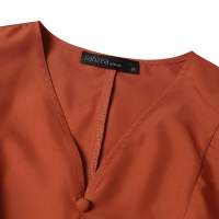 Vestido ZANZEA 2024 Elegante Vestido De Verano Para Mujer Con Manga Corta Plisado Estilo V-Neck Vestido Casual A-Line De Rodilla Solido OL - details 7