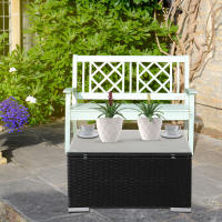 AREBOS Mesita de Polyrattan y Tablero Vidrio Mesa Auxiliar Exterior Para Jardín - details 11