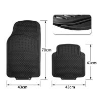 HOGUITA-Juego de 4 Alfombras de Goma Antideslizantes para Coche, Alfombrillas Universales Recortables, Delanteras y Traseras, Protección Completa para el Suelo del Vehículo, Color Negro, Fáciles de Limpiar y Resistentes - details 1