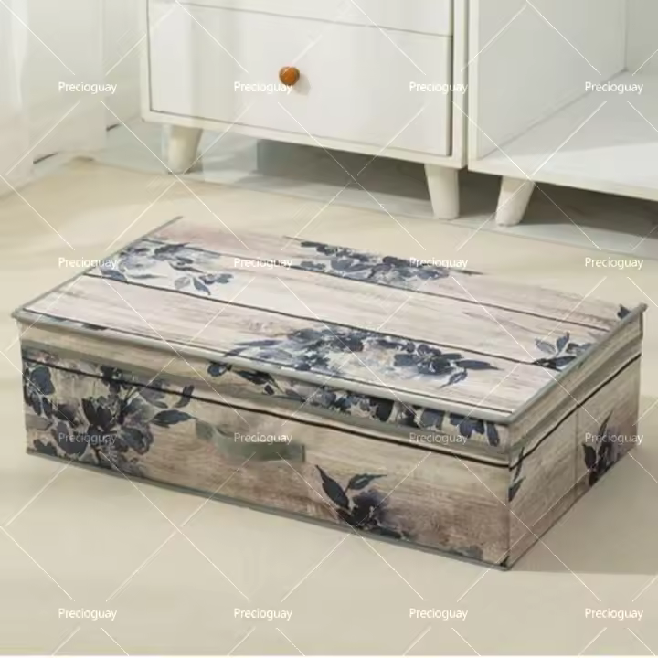 Caja de almacenamiento retro a prueba de humedad con impresión digital, caja de almacenamiento de ropa con patrón de bambú, caja de almacenamiento de ropa para el hogar de gran capacidad, caja de almacenamiento de pantalones, artefacto, armario, edredón, - 1