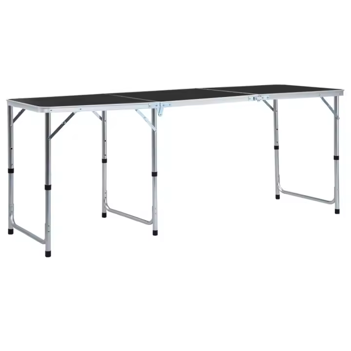 vidaXL Mesa de Camping Plegable Aluminio 180x60 cm Senderismo Terraza Jardín Color Marrón,  Gris, y mas - 1