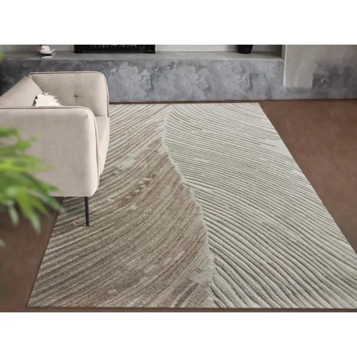 Vente-unique - Alfombra de relieve 100% lana hecha a mano - 200 x 290 cm - 2200g/m2 - Marfil - SERAPHINA - 1