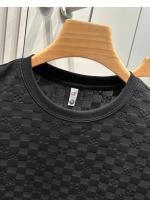 Camiseta De Hombre Elegante Y Lujosa a Cuadros Veraniega Con Mangas Cortas Estilo Casual Versátil De Terciopelo Suave Para Viajes - details 14