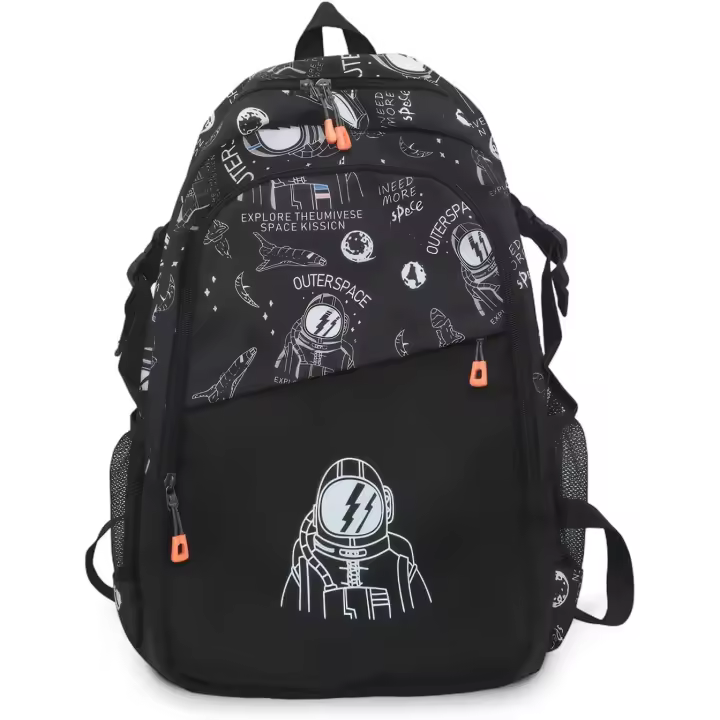 Mochilas escolares para adolescentes, niños y niñas, ligeras, grandes, modernas, impermeables, color negro - 1