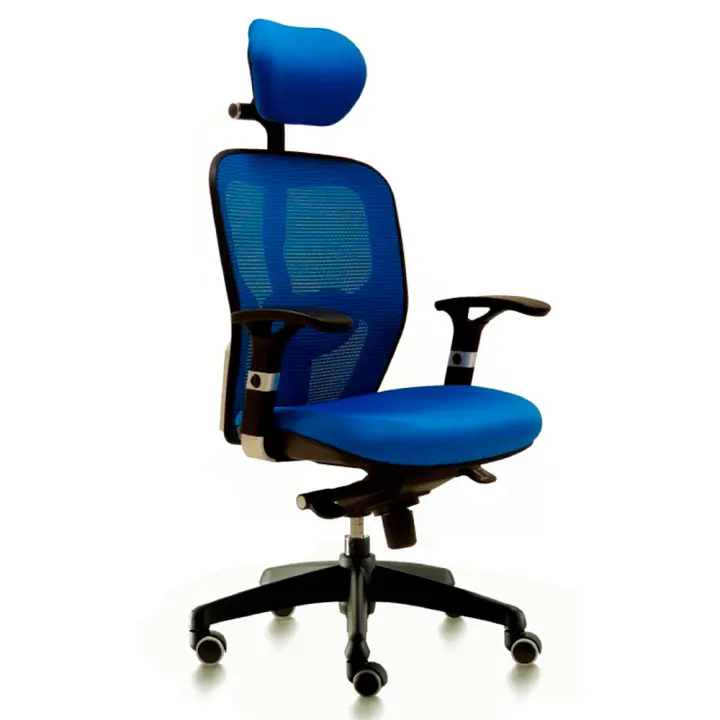 Silla Ergonómica Boston con Cabezal Azul de Euromof - 1