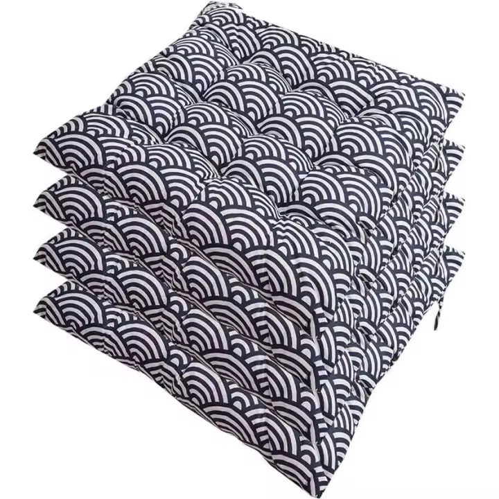Juego de 4 Cojines para Silla, cojín Acolchado Suave para Silla con Lazos, decoración portátil, Oficina en casa, Multicolor, cojín de Asiento Suave 40 x 40 cm - 1
