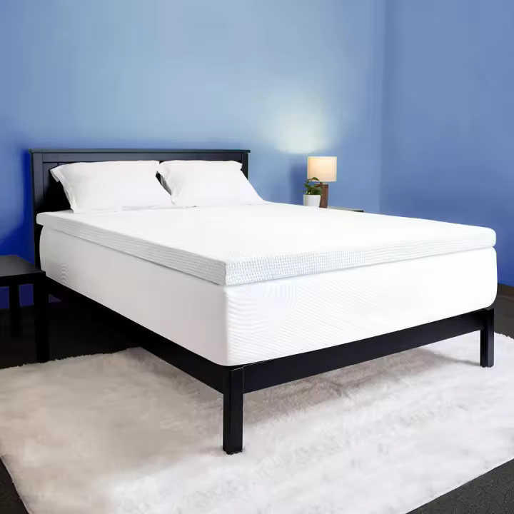 Topper Viscoelastico Nucleo 100% Viscoelastica  Fabricado en España  Alivia Tensiones Musculares  Sobrecolchon Desenfundable y Lavable  Transpirable y Antiacaros - 1
