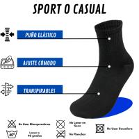 12 Pares Calcetines Hombre Deporte - Gimnasio, Tenis, Running o Casual - 85% Algodón y Transpirables | Media Caña Cómodos y Duradera - details 1