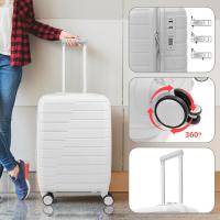 Maletas de Viaje Trolley Rígida, Equipaje de Mano,Maleta de Cabina Rígida Polipropileno con 4 Ruedas Dobles 360° y Cierre de Combinación, Maletas de Viaje Pequeñas y Grandes Ligeras - details 0