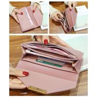 Cartera Larga De PU Para Mujer Con Cierre De Hasp 5 Colores Moda Monedero Bolso Monedero Con Bolsillo Para Teléfono Clutch - details 5