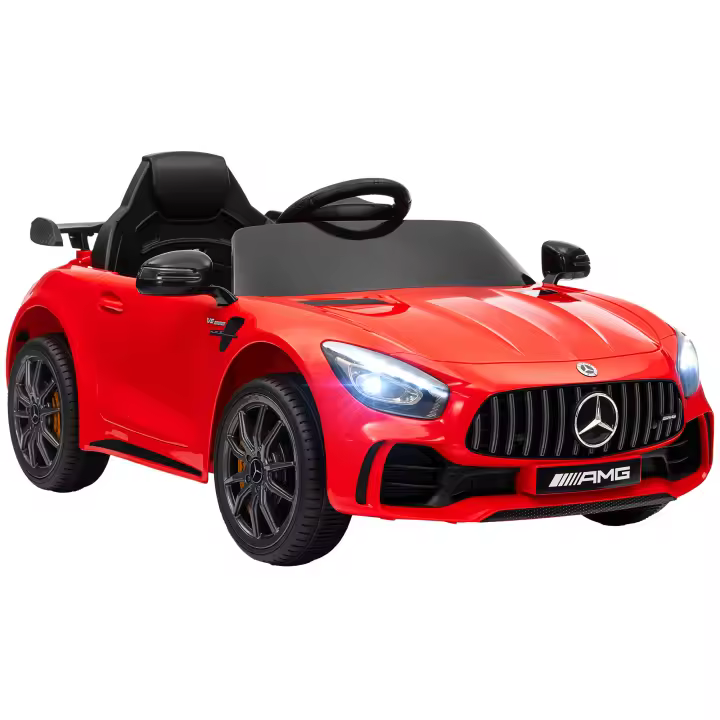 AIYAPLAY Coche Eléctrico para Niños de +3 Años Mercedes-Benz AMG GTR Carro Eléctrico Infantil con Batería 12V Mando a Distancia Faros Bocina Música y Pantalla - 1