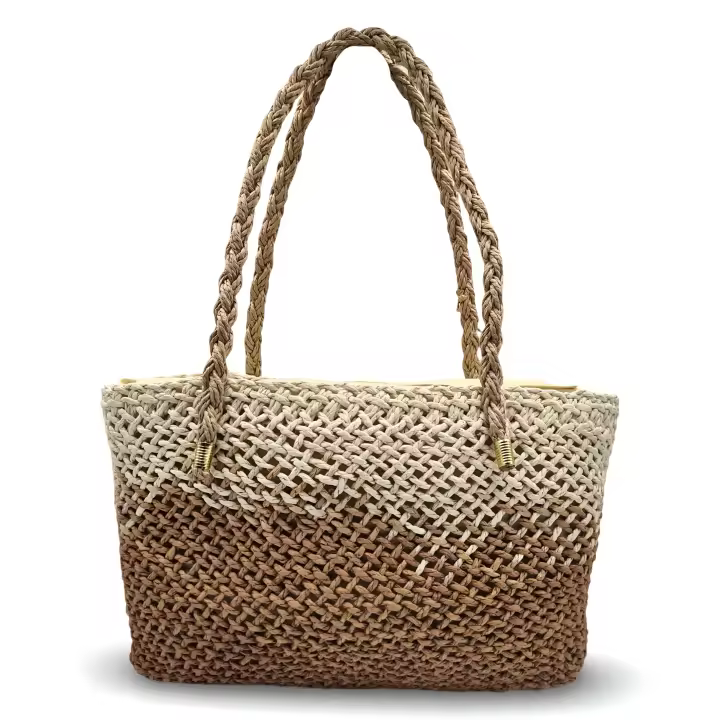 Bolso Grande de Imitación Rafia para Mujer | Ideal Primavera-Verano, Amplia Capacidad con Asas de Hombro | Disponible en Varios Colores - CAMAR - 1