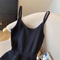Vestido De Mujer YuooMuoo 2024 Estilo Coreano Moda Ajustado Cintura Plisado Tirantes Spaghetti Vestido Tejido Vintage Y2K Streetwear - details 11