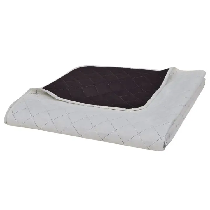 Colcha acolchada a doble cara beige marrón 230x260 cm - 1