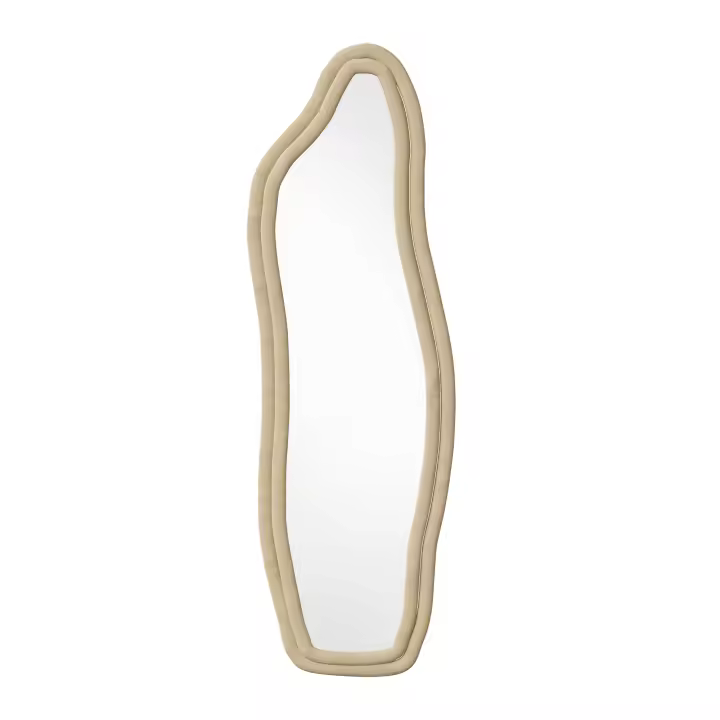 Espejo de pie delfín amarillo 160x50 cm, cuerpo entero, marco de terciopelo, diseño moderno para dormitorio, salón y vestidor. - 1