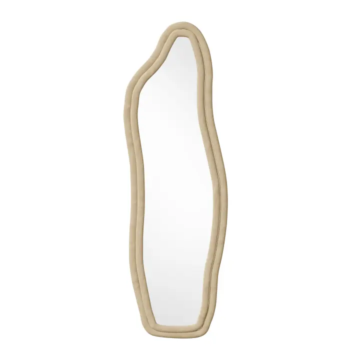 Espejo de pie delfín amarillo 160x50 cm, cuerpo entero, marco de terciopelo, diseño moderno para dormitorio, salón y vestidor. - 1