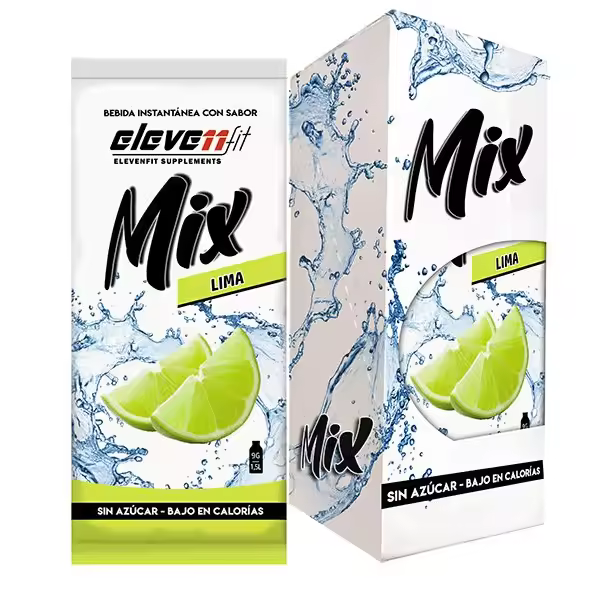 Eleven Fit Mix Instantáneo, Caja de 12 Sobres Sabor Lima - Prepara 1.5L de Bebida Saludable - Sin Azúcar, Baja en Calorías y Carbohidratos - Ideal para Agua/Leche, Cocinar y Preparar Postres - Mejora tu Dieta - Apto para Adultos y Niños - 1