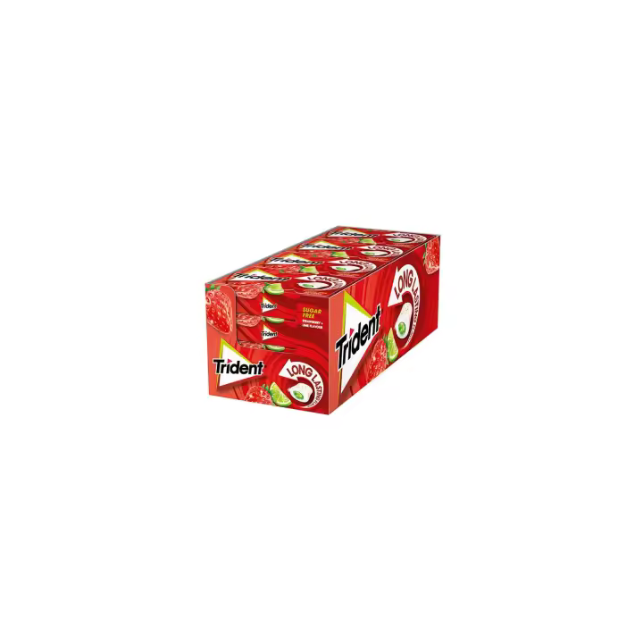 Chicle TRIDENT MAX Splash - Sabor FRESA-LIMA - SIN AZUCAR - Caja 16 Unidades - 1