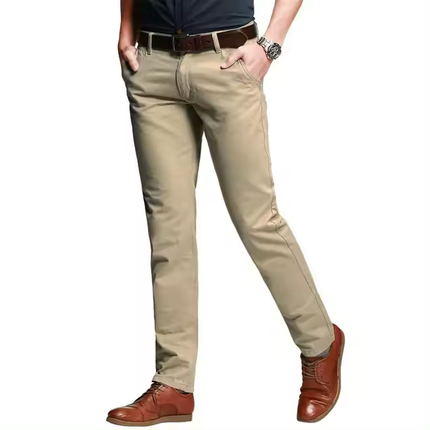 Pantalón chino S&C Beig en algodón elástico de colores Regular Fit - 1