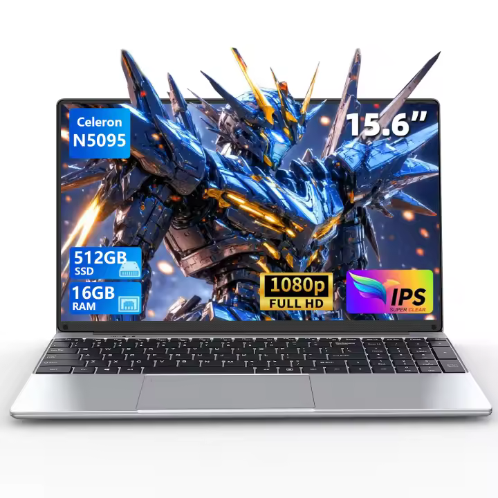 Portátil Vanwin 15,6, 16GB RAM, 512GB SSD, Procesador Intel Celeron n5095, WiFi 5G/2,4G, Mini HDMI, USB 3,0*2, teclado Español, Bluetooth, desbloqueo por Huella Digital - 1