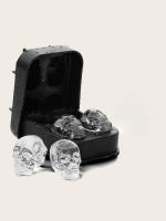 Molde De Hielo En Forma De Cráneo De 4 Células 1 Pieza Material De Silicona Sin Químicos De Alta Preocupación Tipo De Recipiente Para Hielo - details 1