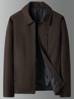 Chaqueta De Negocios Casual Para Hombre Cierre De Zipper Delgado Primavera Otoño Estilo Sencillo Solido Moda Chaqueta Maleza - details 0