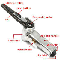 Bricolaje Herramienta De Lijado Pneumática 3/8" Air Belt Sander Con Manguera De Aire Para Máquina De Trabajo En Ángulo Set De Lijadores 16000RMP - details 7