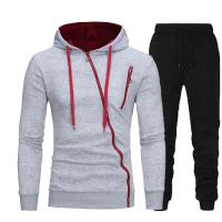 Conjunto De Ropa Casual Para Hombre Invierno Otoño Con Capucha Cierre De Cremallera Sudadera Moda Deportiva Prenda Diaria Para Salir a Correr - details 3