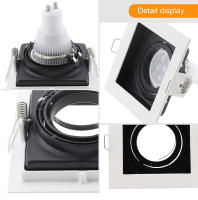 Lámpara LED De Bajo Techo Para Bombillas GU10 Marco De Montaje Foco De Iluminación Revestimiento Metálico Blanco Y Negro Para Dormitorio Y Cocina - details 4