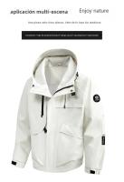 Chaqueta De Senderismo Impermeable Para Hombres Capucha Cremallera Windbreaker Ligera Para Camping Primavera Otoño - details 6