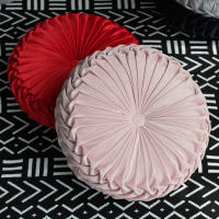 Cojín Redondo De Calabaza De Velours Para Decoración Del Hogar Cojín Grande Plisado Para Sofá Silla Coche Rojo Naranja Decoración De Navidad - details 6