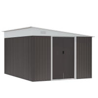 Outsunny Cobertizo de Jardín 280x345x201 cm 8,9 m² Caseta Exterior de Acero para Almacenamiento de Herramientas con Puerta y 2 Ventanas Gris - details 0