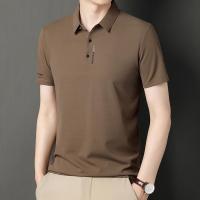 Camisa Polo Casual Para Hombre Verano Corta Color Sólido Negocios Camiseta Transpirable Con Cuello En V Botones Talla Grande - details 2