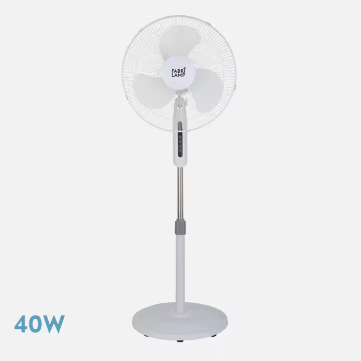Ventilador De Pie Etesio Blanco 3 Velocides 40w Oscilante 3 Aspas blancas Regx43x40 Cm - 1
