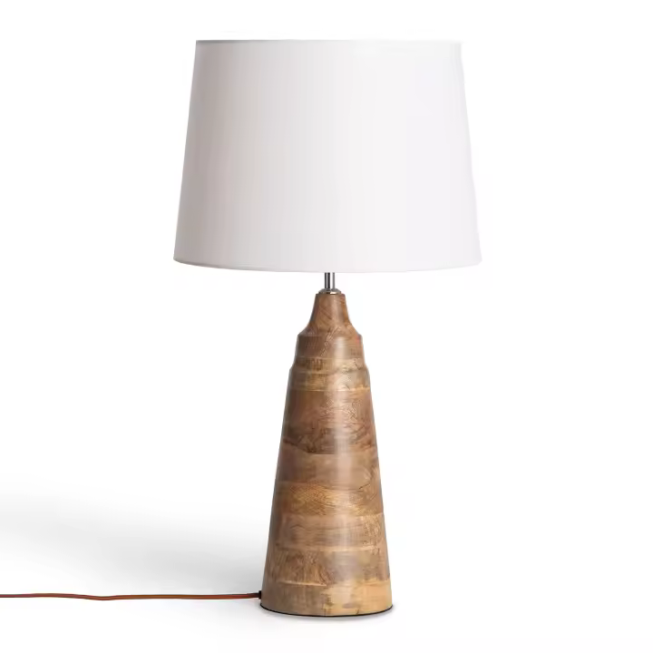 Ledkia Lámpara de Mesa Madera Zeil Rajesh ILUZZIA Blanco Antiguo - 1