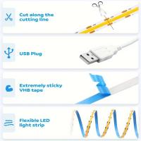 Fita LED COB USB Para Decoración De Cocina Y Habitaciones Con 320 LEDs/M 5V Luz Táctil Dimmer RA90 Para Espejo Y TV - details 9