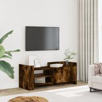 vidaXL Mueble para TV madera contrachapada negra 100x35x40 cm en color Negro/Gris hormigón/Marrón roble y más | almacenamiento funcional diseño moderno para baño dormitorio sala - details 4