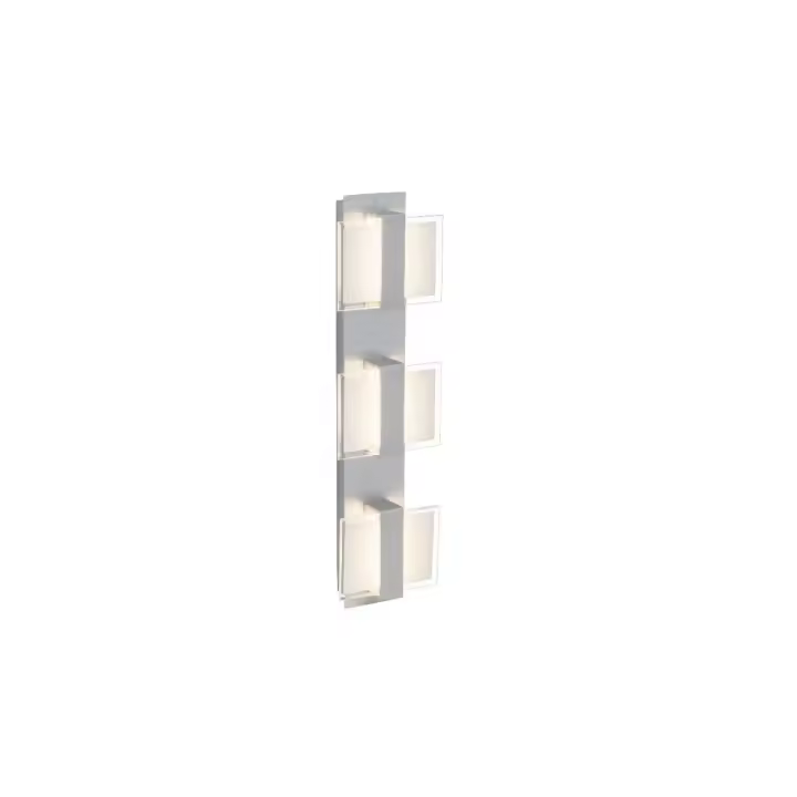 Lámpara de Pared Hana, Metal, Plata, 54,5x8,3x15,2 cm - 1