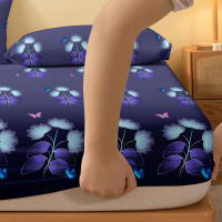 Sábana Ajustada Moderna Y Sencilla Con Estampado De Plantas Flores Y Mariposas Mate Para Dormitorio Sin Almohadillas Ni Fundas De Cojín - details 4