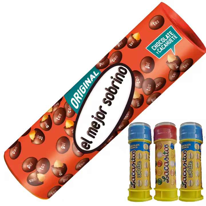 Conguitos Megatubo 1,2 KG-El mejor sobrino + 3 POMPEROS LACASITOS - 1