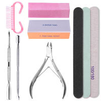 Kit De Manicura Con Herramientas Para Uñas Y Piel Incluye Archos De Arena Bloque De Lijado Esponja Cepillo Tijeras Y Alicate De Cutícula Para UV Gel Polvo - details 0