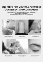 Cuchillo De Barba Manual Para Hombres Herramienta De Peluquería Acero Inoxidable Corte De Seguridad Para Recortar Cejas Y Cabello - details 6