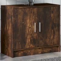 vidaXL Armario de lavabo madera de ingeniería 63x29x55 cm en color Gris sonoma/Gris hormigón/Negro y más | almacenamiento funcional diseño moderno para baño dormitorio sala - details 5