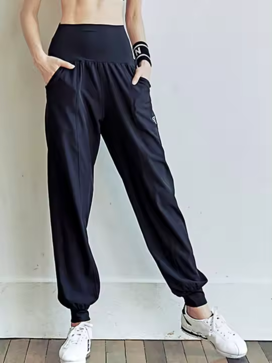 High-Waist Yoga Pants Para Mujer Quick-Drying Con Bolsillos Diagonal De Comodidad Todas Las Estaciones Deporte Estilo Jogger De Pierna Larga - 1