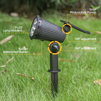 Luces De Punto Solar RGB 9 LED Para Exterior IP65 Impermeables Ajustable Brillo Para Jardín Yard Árboles De Palma - details 3