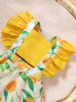 Vestido De Verano Para Bebé Cómodo Y Fresco Con Estampado De Frutas Y Verduras Estilo Casual Y Dulce Para Niñas - details 2