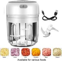 250ml ajo cebolla jengibre chopper, trituradora de ajo eléctrica trituradora eléctrica picadora de carne utilizada para aplastar ajo, jengibre, blanco - details 0